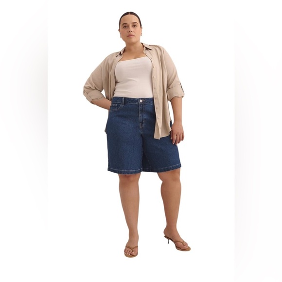 NWOT, Penningtons, 1948 Classic Denim Bermuda Shorts, 18W, Blue - Picture 5 of 9